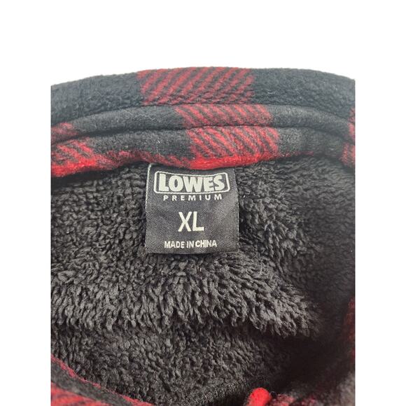 Lowes Premium Flannel Shirt XL Sherpa Jacket Lumberjack Shacket Cozy Work Hiking - Picture 3 of 11